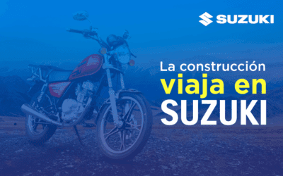 La construcción viaja en Suzuki