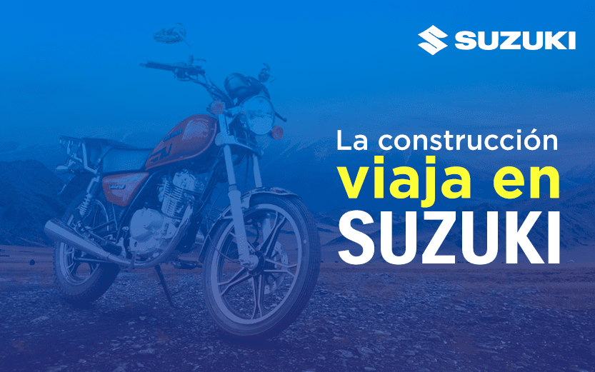 La construcción viaja en Suzuki